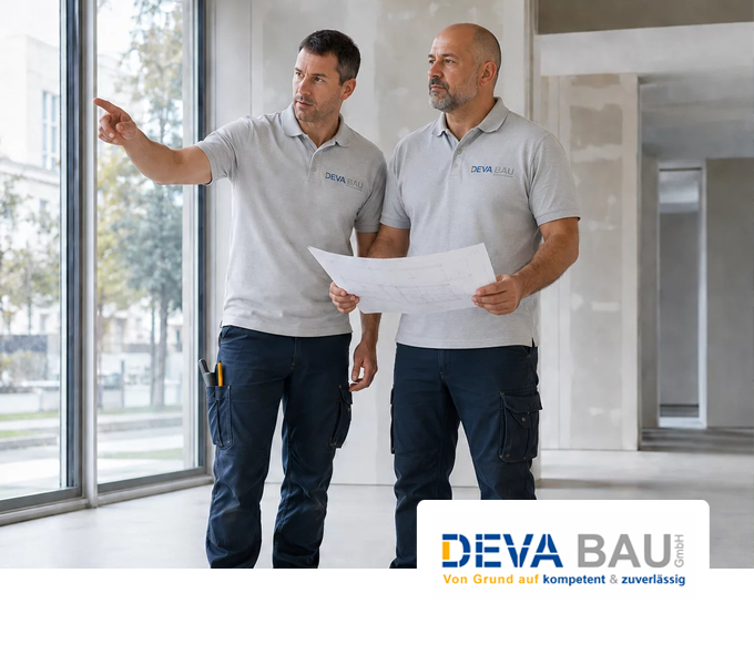 Neue Website von DEVA Bau mit Leistungen rund um Innenausbau, Sanierung und Bodentechnik